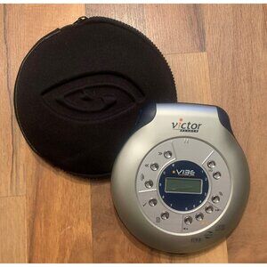 Portable MP3 CD Player DMP206A Case Victor Reader UNTESTED Silver w/ Black Zip